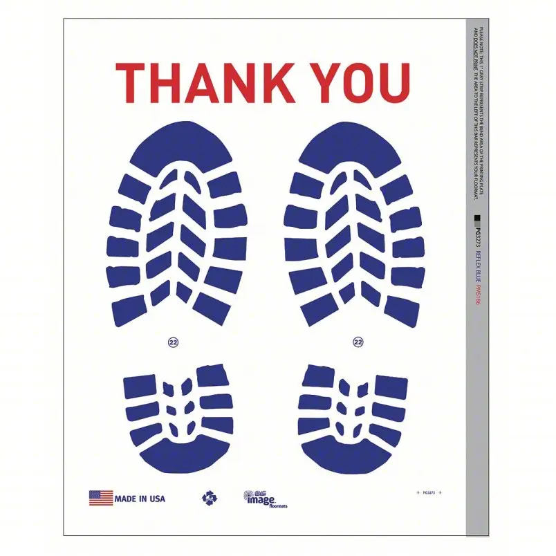 [IP4_17" x 22"_500_Blue Boot Print] Prime Paper 80# Floormat (17" x 22")