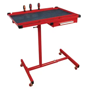 Heavy Duty Mobile Work Table w/Drawer (red)