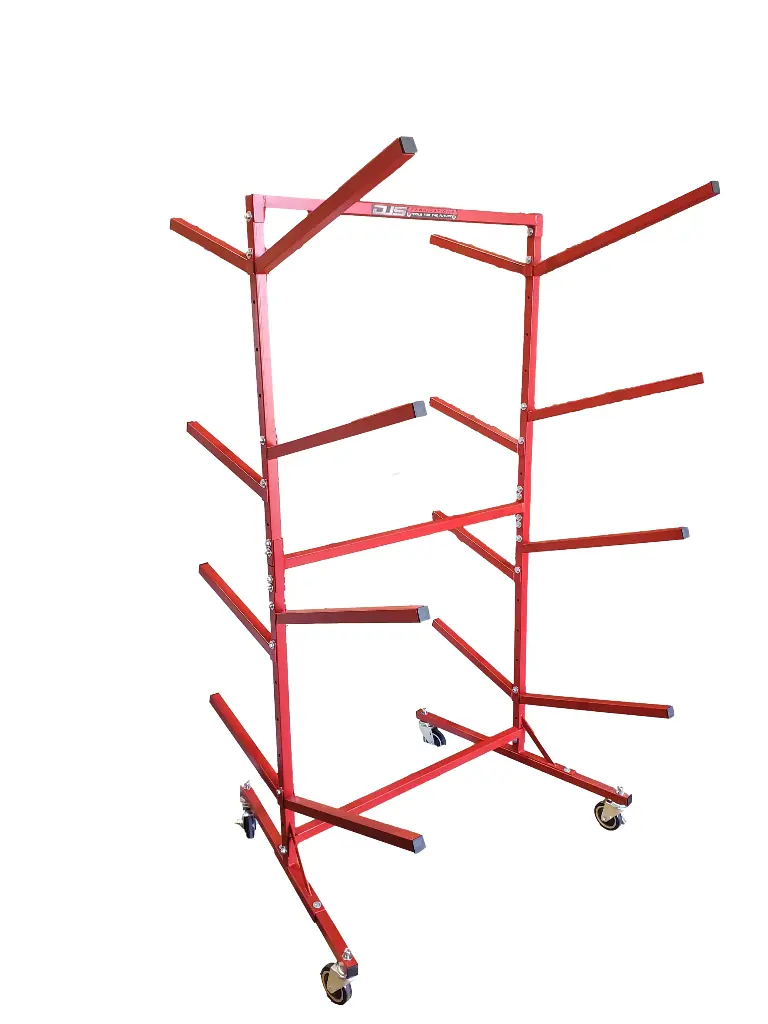 Mobile Bumper Rack - holds 8 bumpers - Adjustable Arms