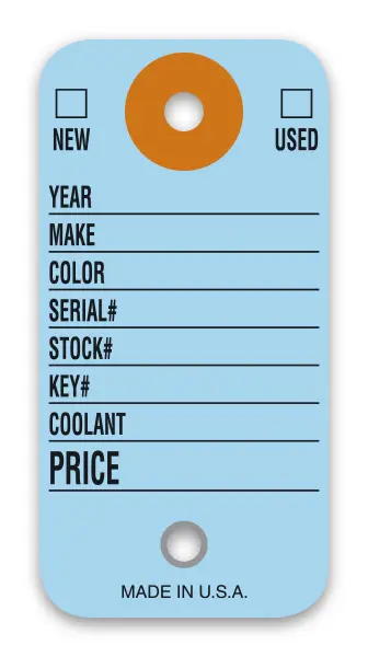 Paper Key Tags W/ Rings- 10pt Paper