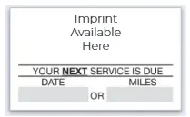 Oil Change/Service Reminders - 1000 per pkg
