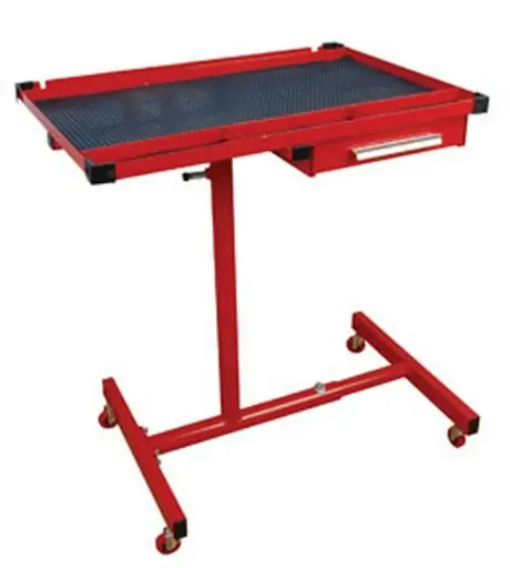 [SE42] Heavy Duty Mobile Work Table w/Drawer (red)