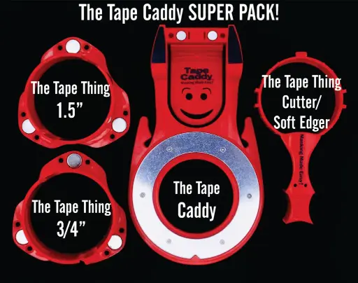 [ES6] Tape Caddy Super Pack - 1 - 1.5", 1 - 3/4", 1 Cutter, 1 - Caddy