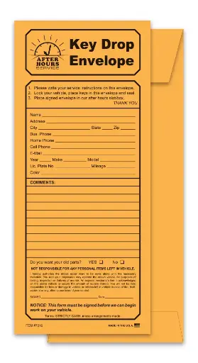 [KT14] Key Drop Envelopes  4 1/8" x 9 1/2" 24# kraft 