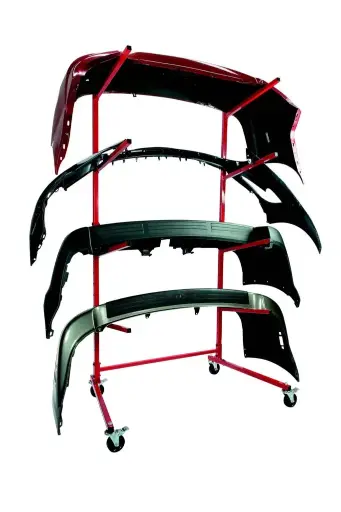 [SS28] Innovative Single-Sided Mobile Bumper Storage Rack (holds 4 bumpers)