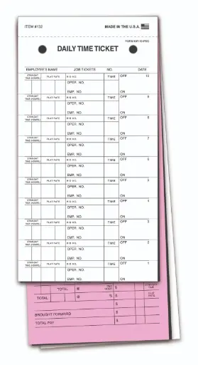[TJ1] Time/Job Tickets - 4 1/4 x 9 3/4 - 10 self adhesive labels per form